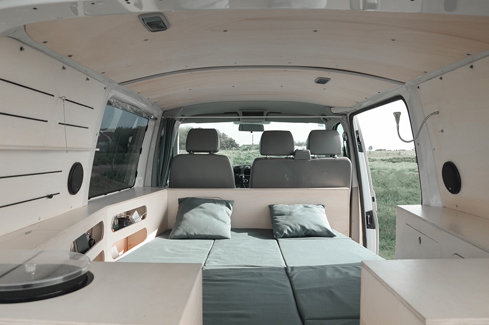 camper van bench seat turning into double bed