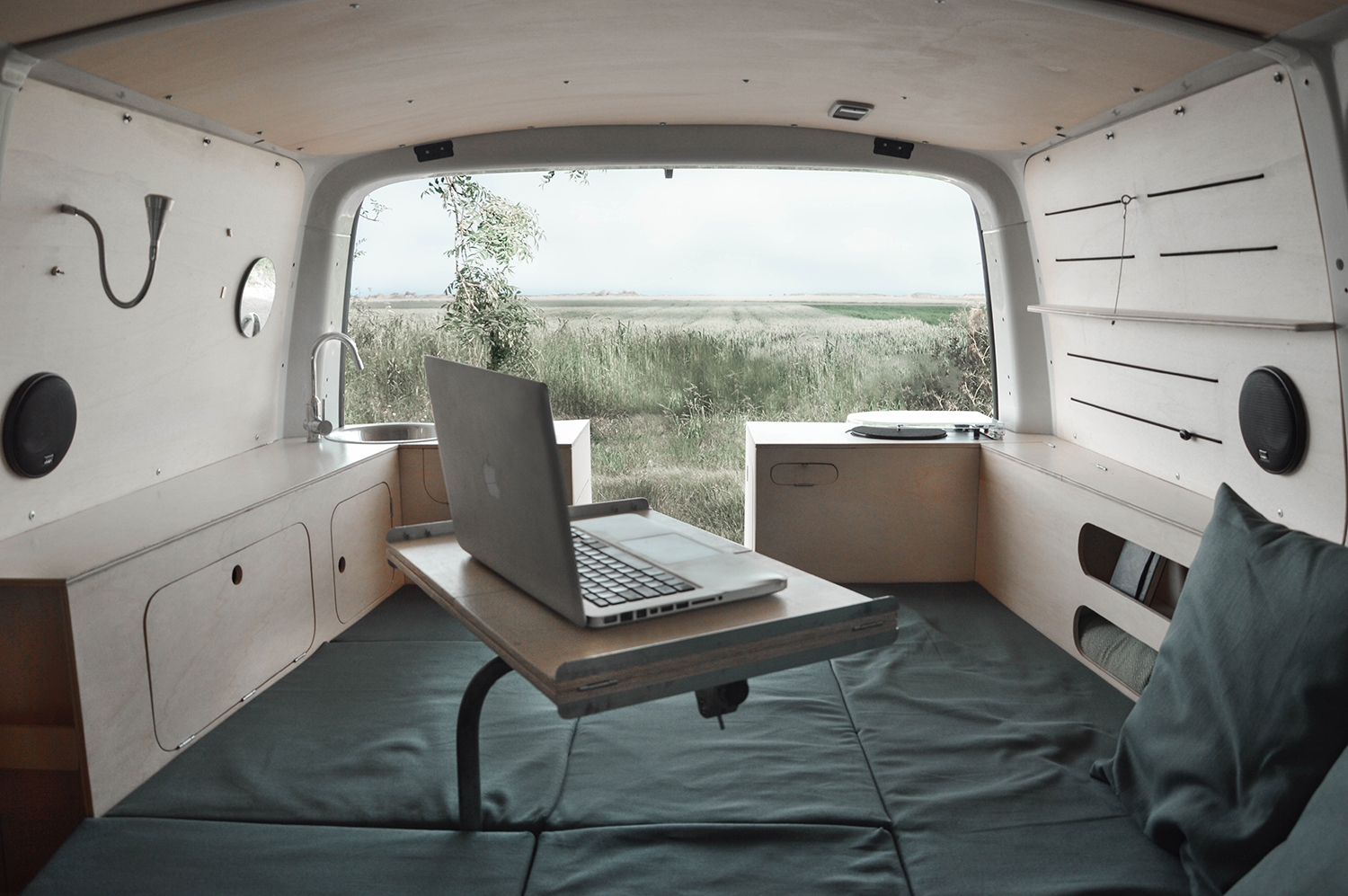 camper van computer desk